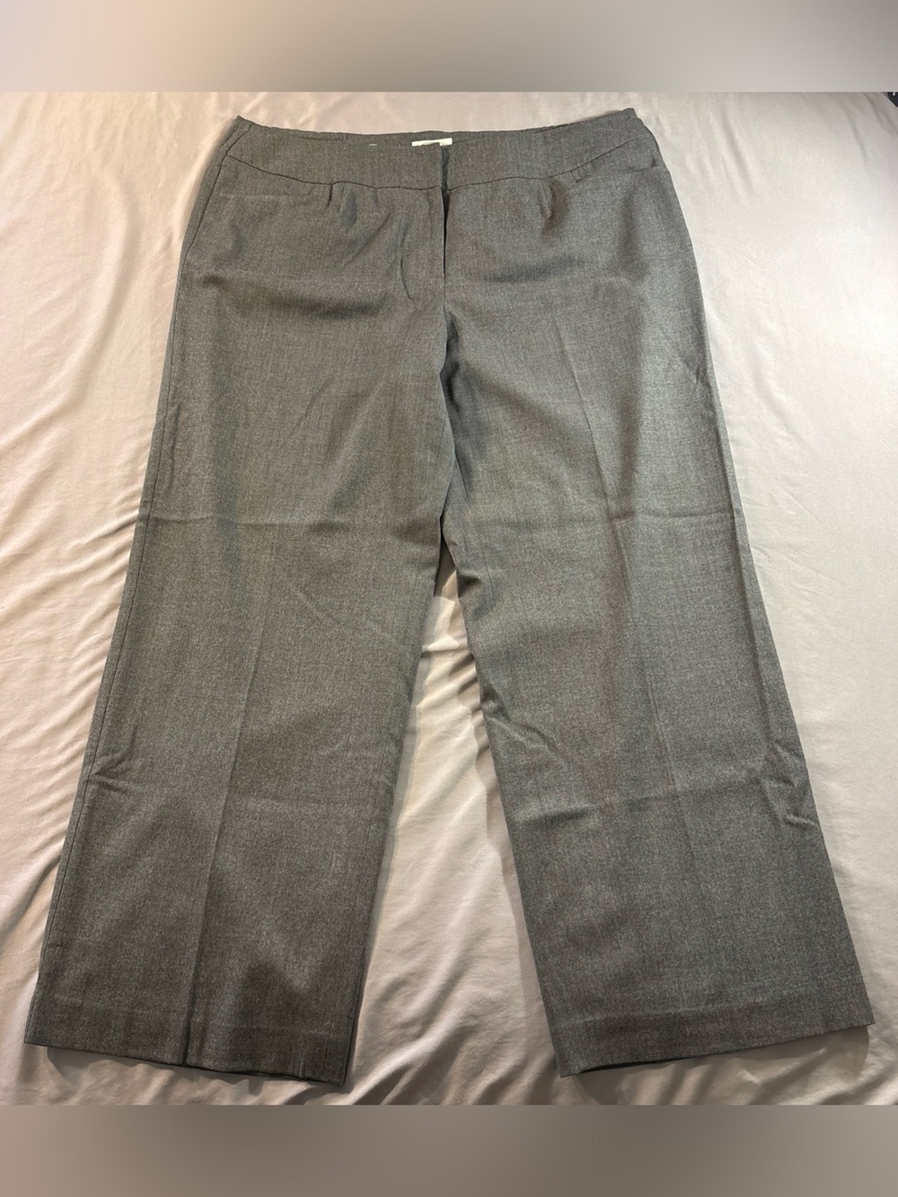 Vtg Talbots Gray Wool Pants Sz 16W Wide Leg Italian Fabric Quiet Luxury Office